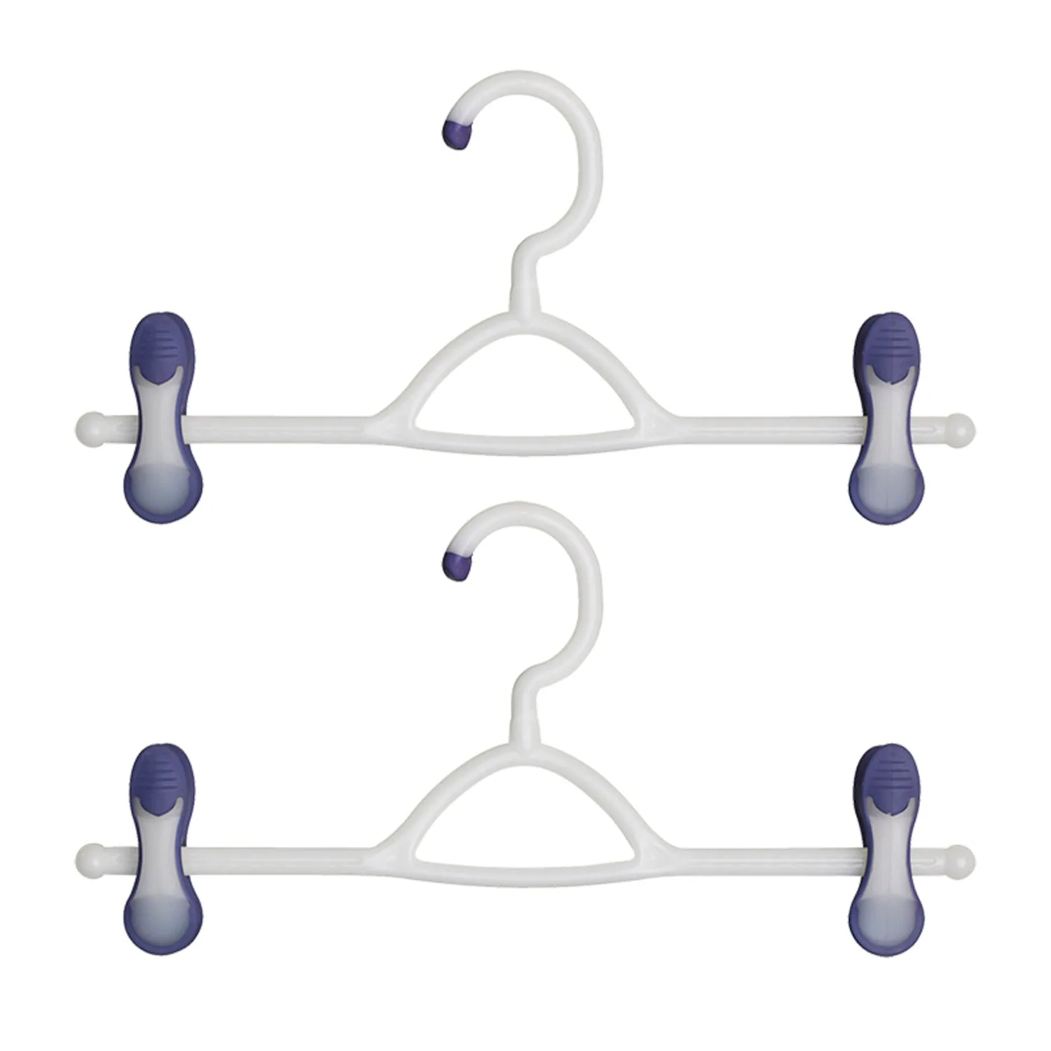 2 White Soft Grip Trouser & Skirt Clothes Hangers