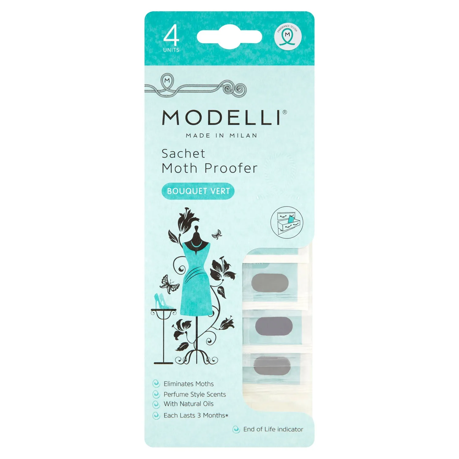4 Modelli Sachet Moth Proofer Bouquet Vert