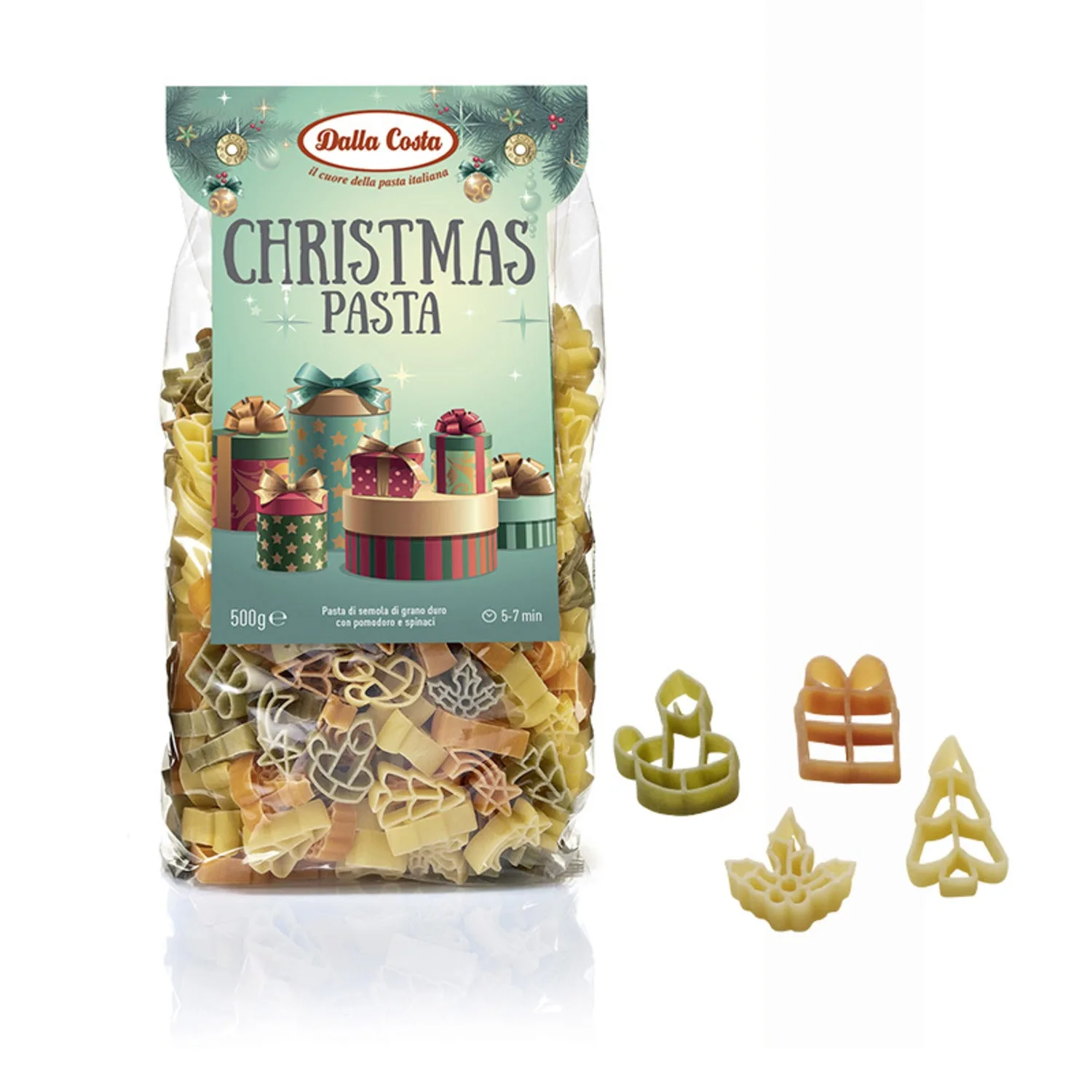 Dalla Costa Tricolour Christmas Pasta Shapes 500g