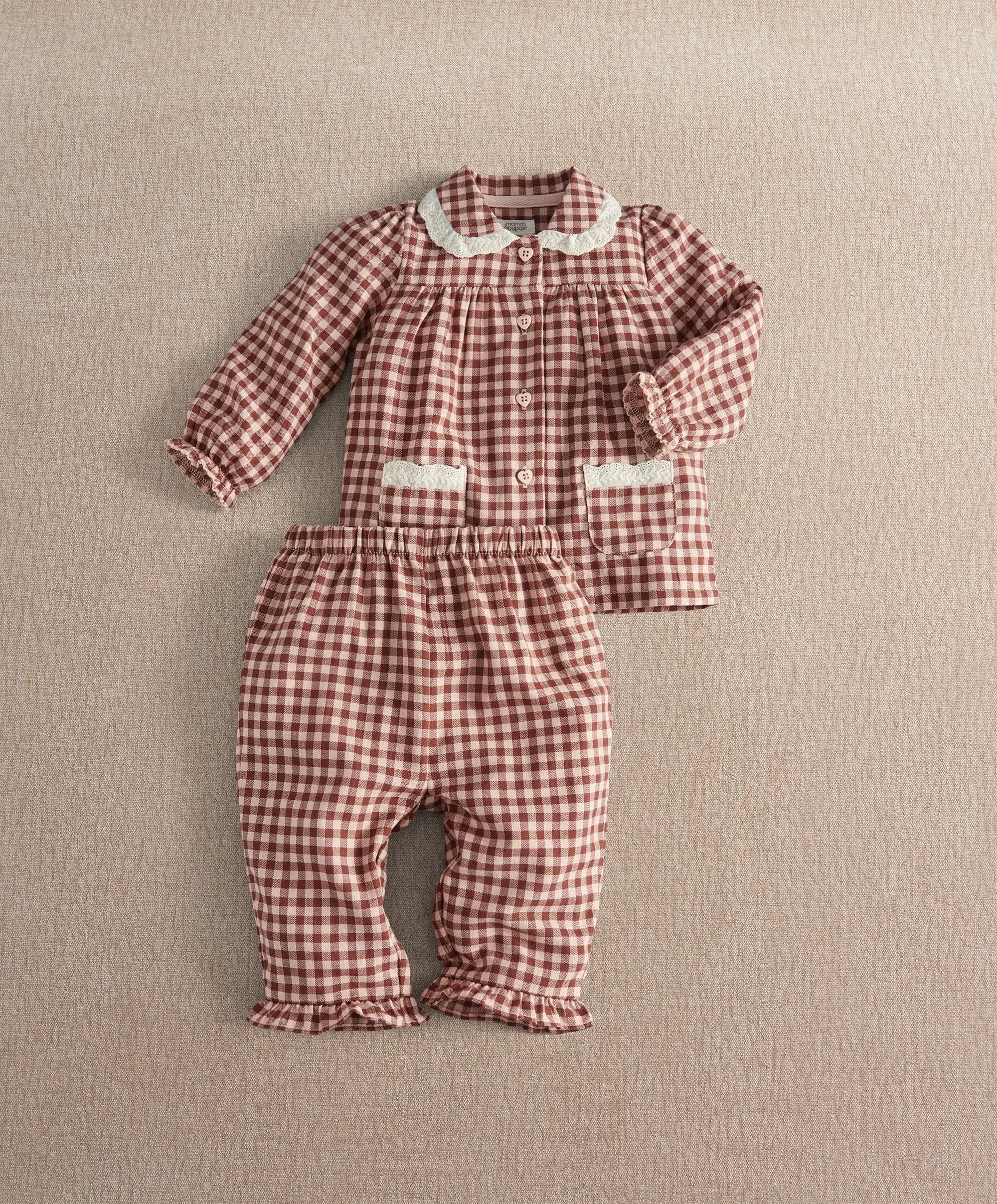 Collared Gingham Pyjama Set