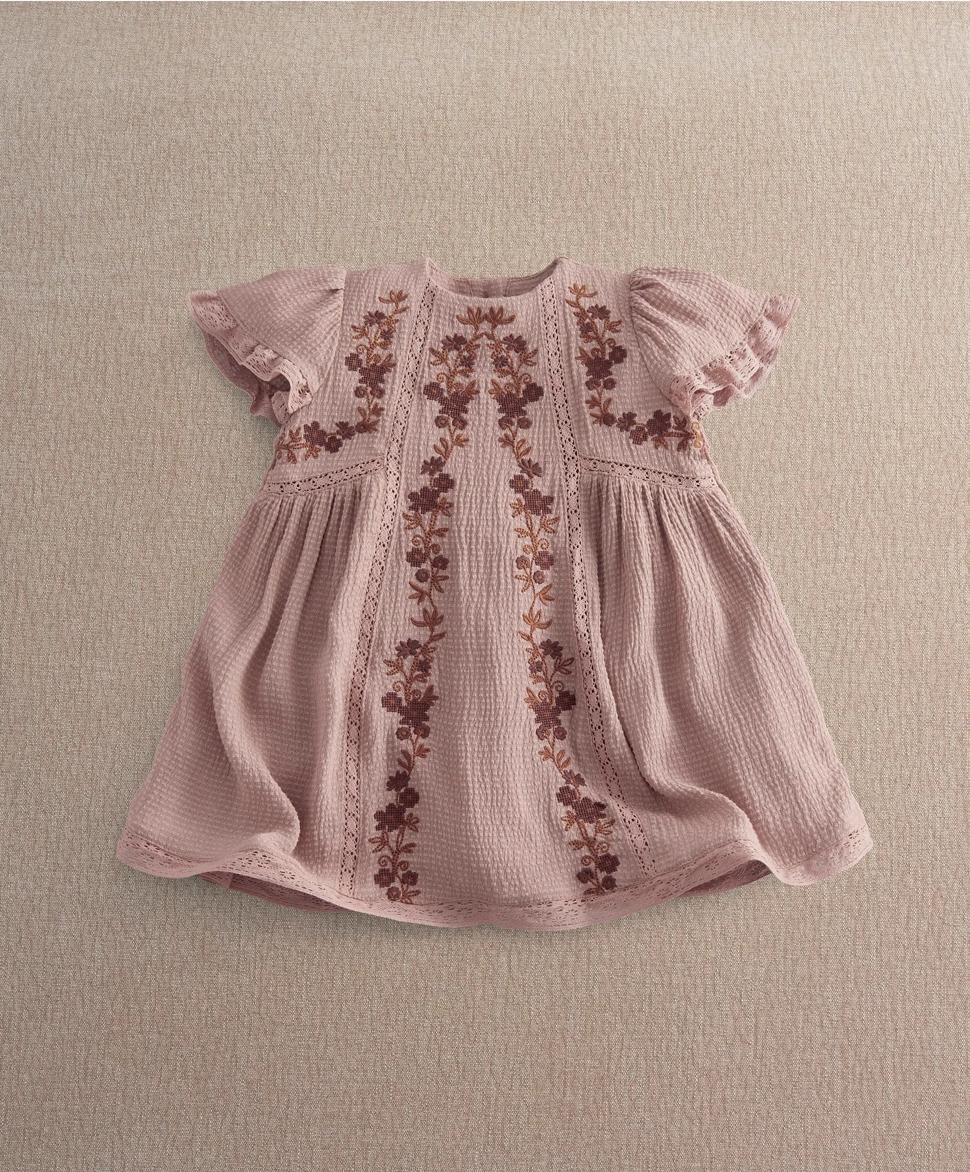 Embroidered Lace Trim Dress