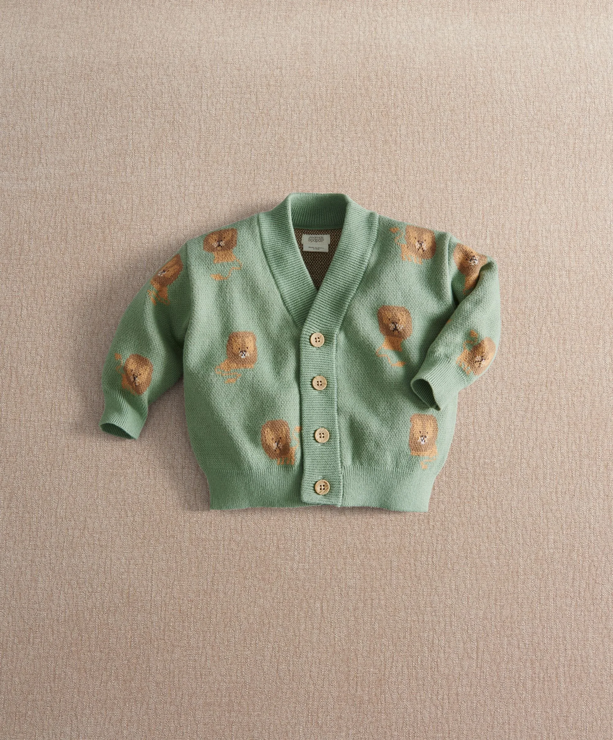 Lion Knit Cardigan with long Sleeves