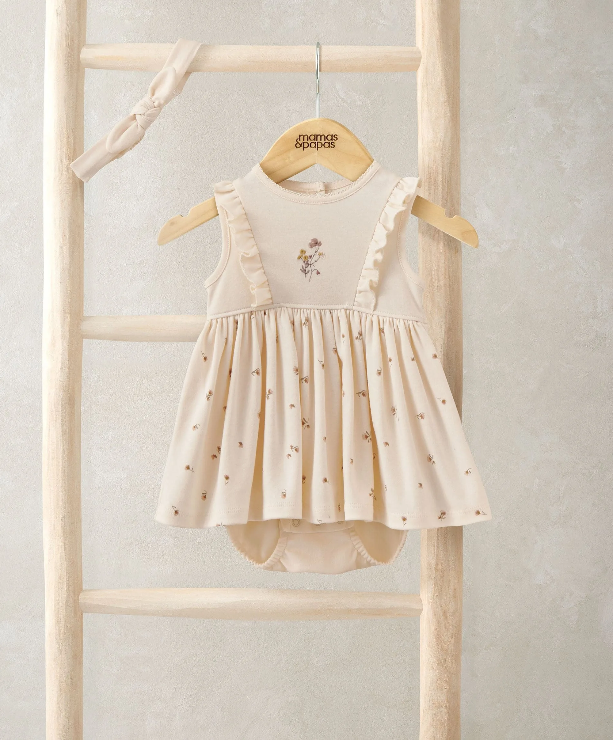 Mock Skirt Romper With Headband