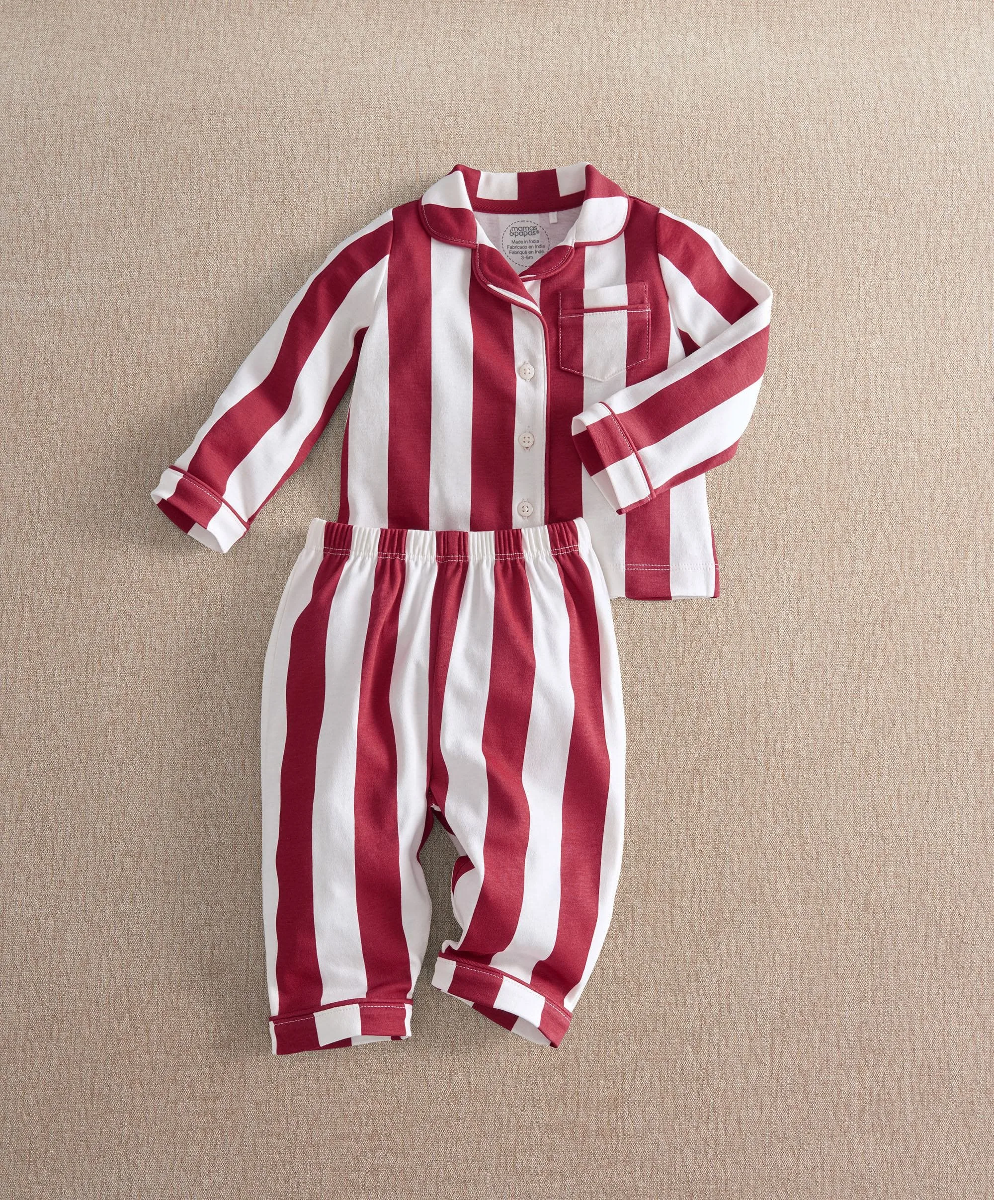 Red Stripe Jersey Pyjama Set